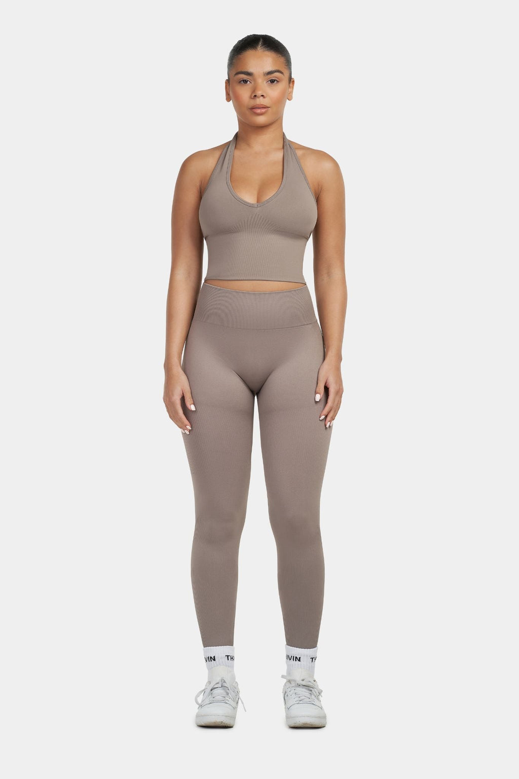 Sculpting Shapewear Top Halterneck | Khaki