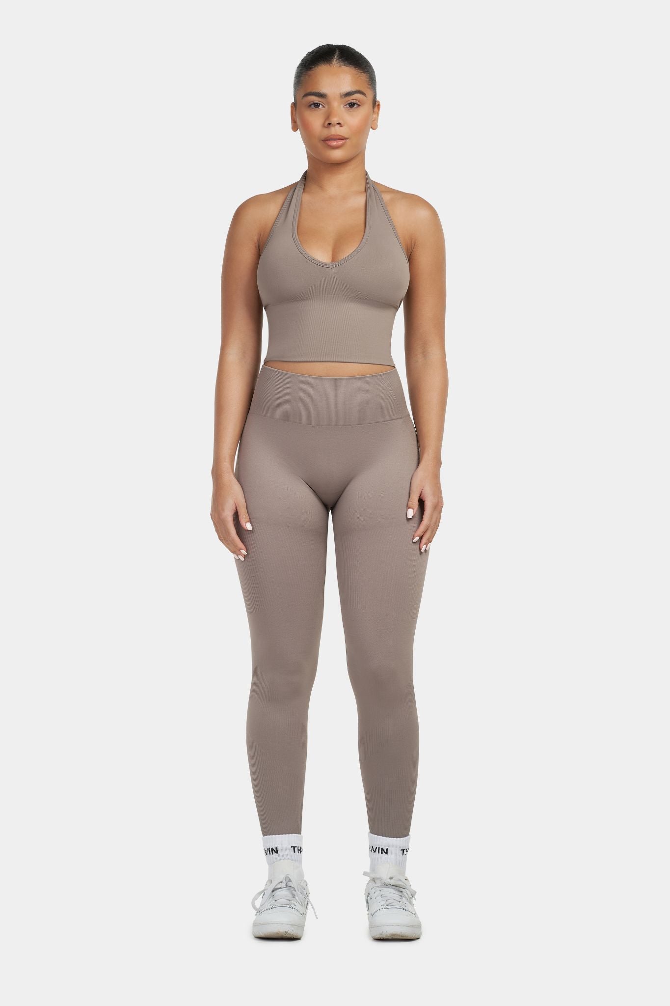 Sculpting Shapewear Top Halterneck | Khaki