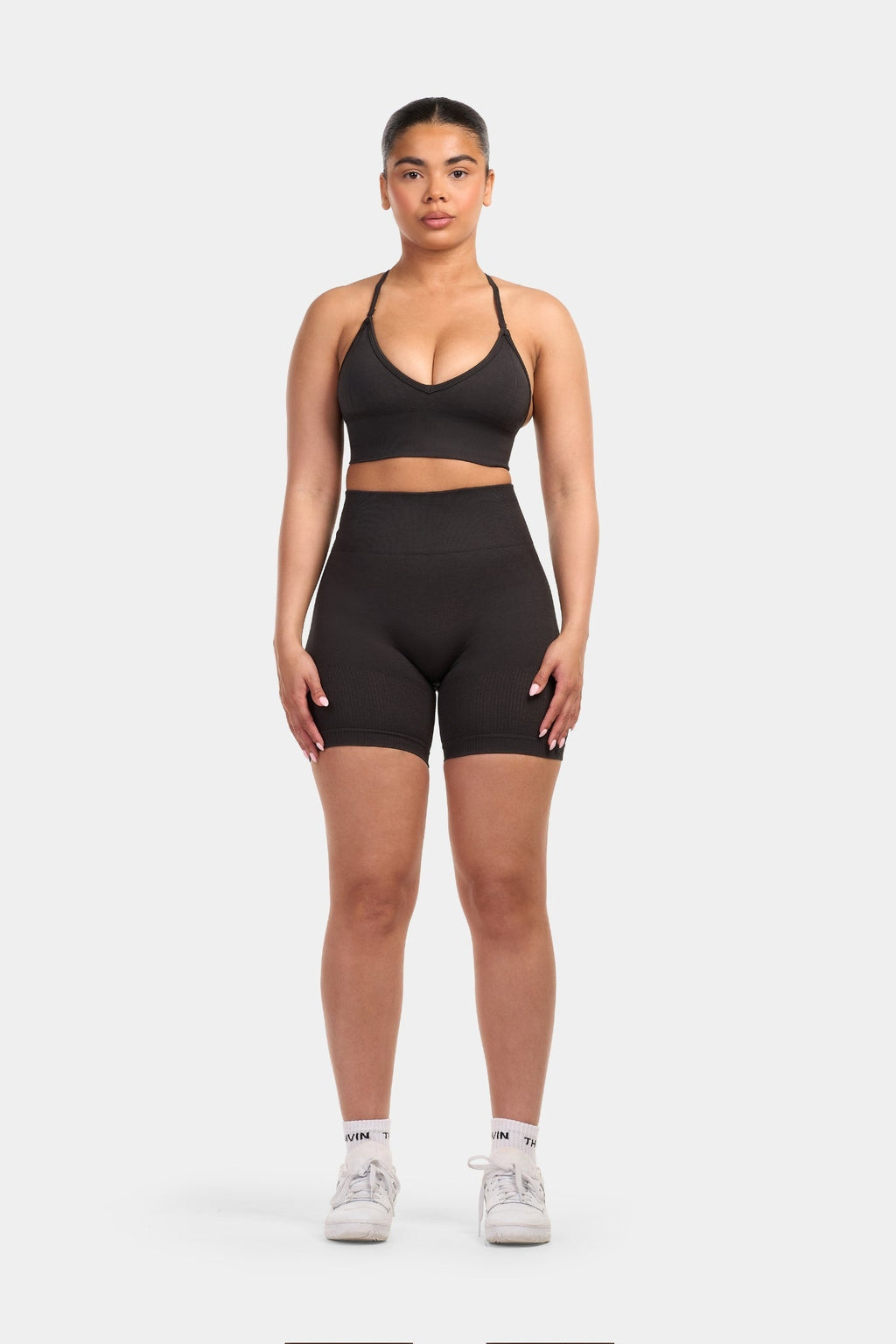 Seamless Sculpt Ribbed Contour Shorts | Charcoal Grey