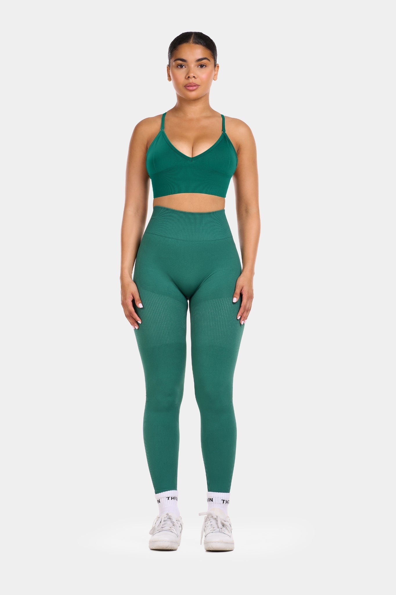 SculptV2 Ribbed Contour Leggings - Emerald Green