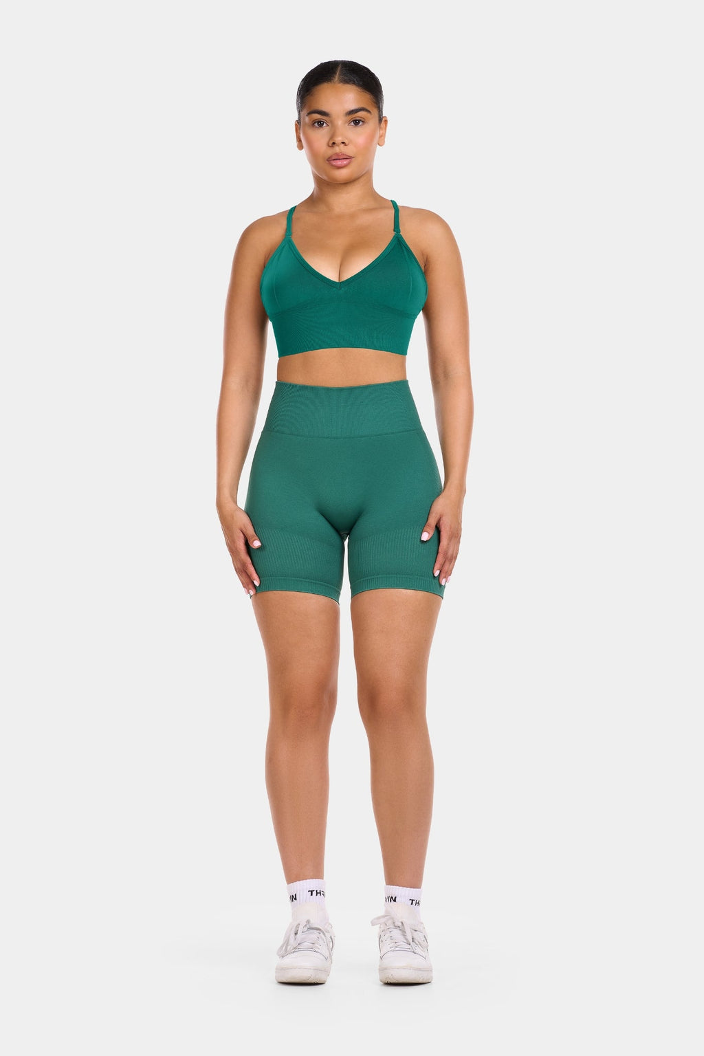 Seamless Sculpt Ribbed Contour Shorts | Emerald Green