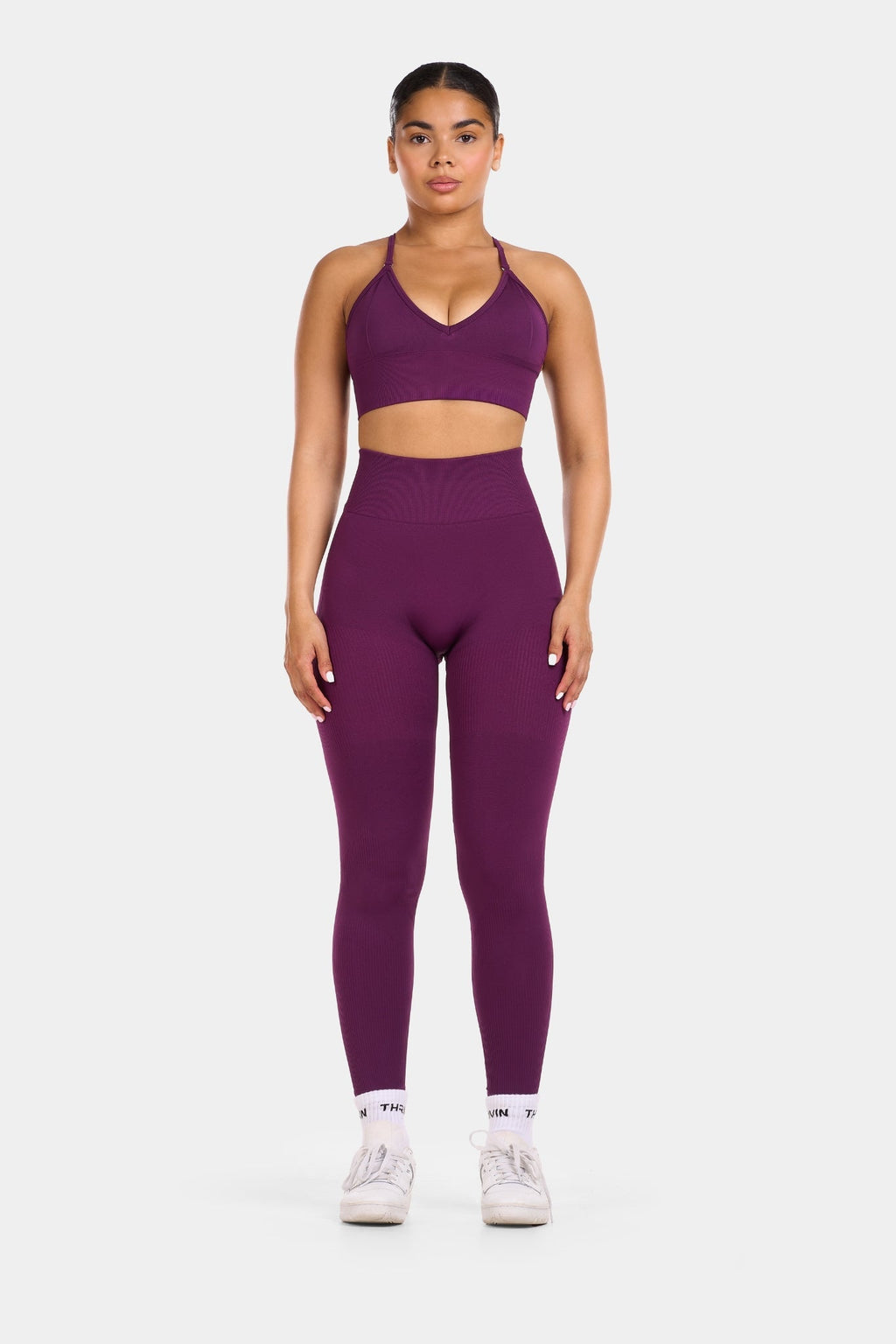 SculptV2 Ribbed Contour Leggings - Plum Leggings