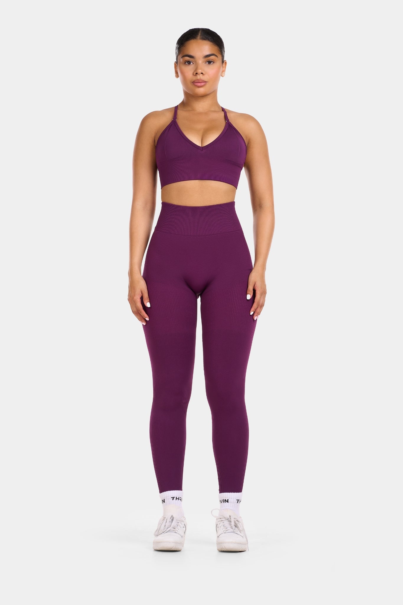 SculptV2 Ribbed Contour Leggings - Plum Leggings