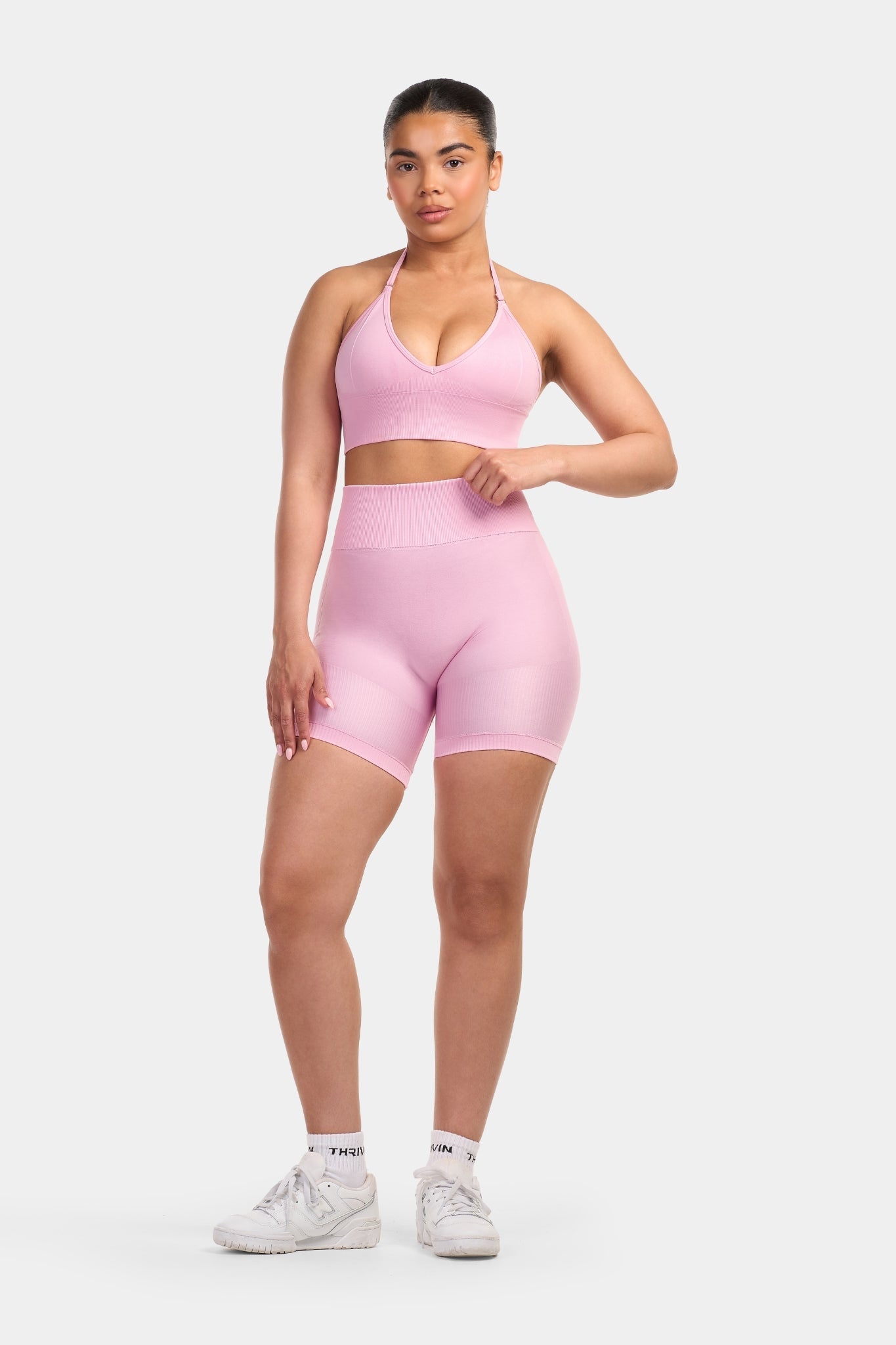 Seamless Sculpt Ribbed Contour Shorts | Pink