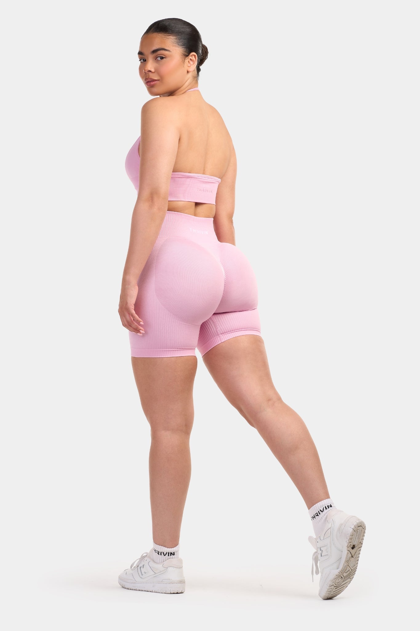 Seamless Sculpt Ribbed Contour Shorts | Pink