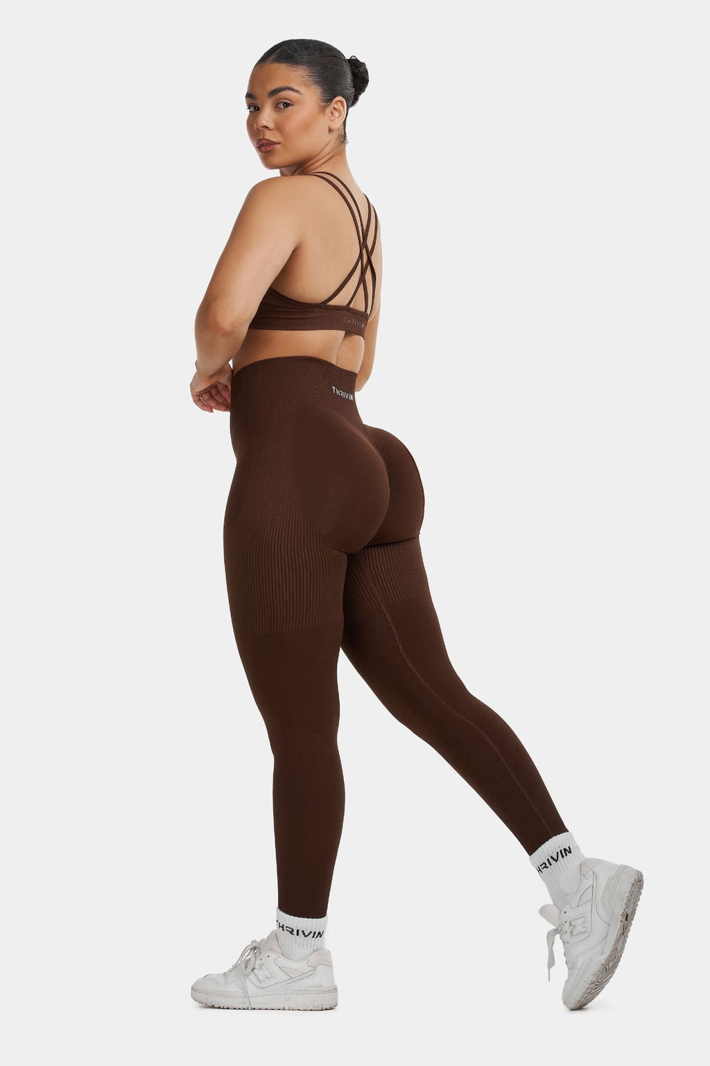 SculptV2 Ribbed Contour Leggings - Bourbon Brown