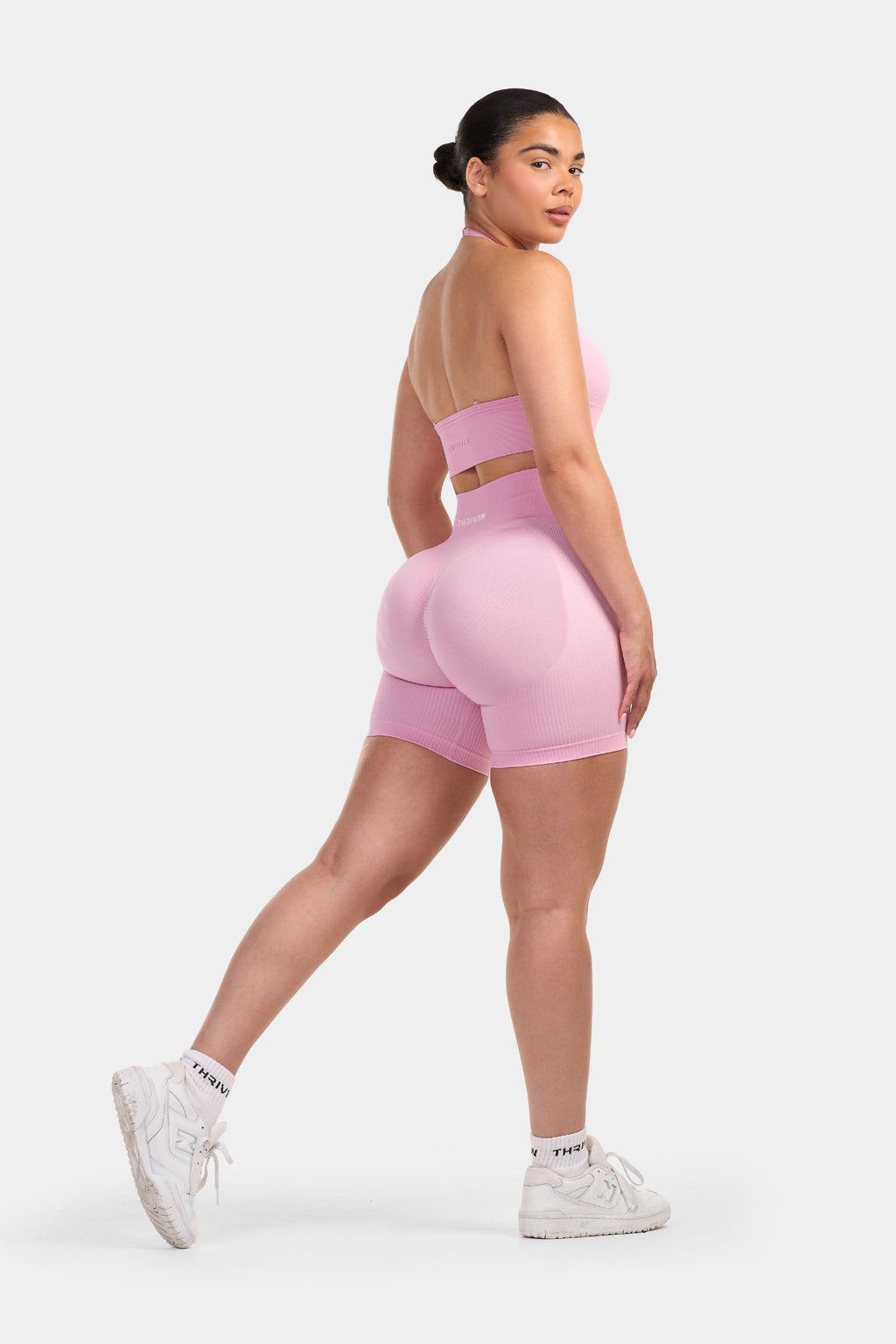 Seamless Sculpt Ribbed Contour Shorts | Pink