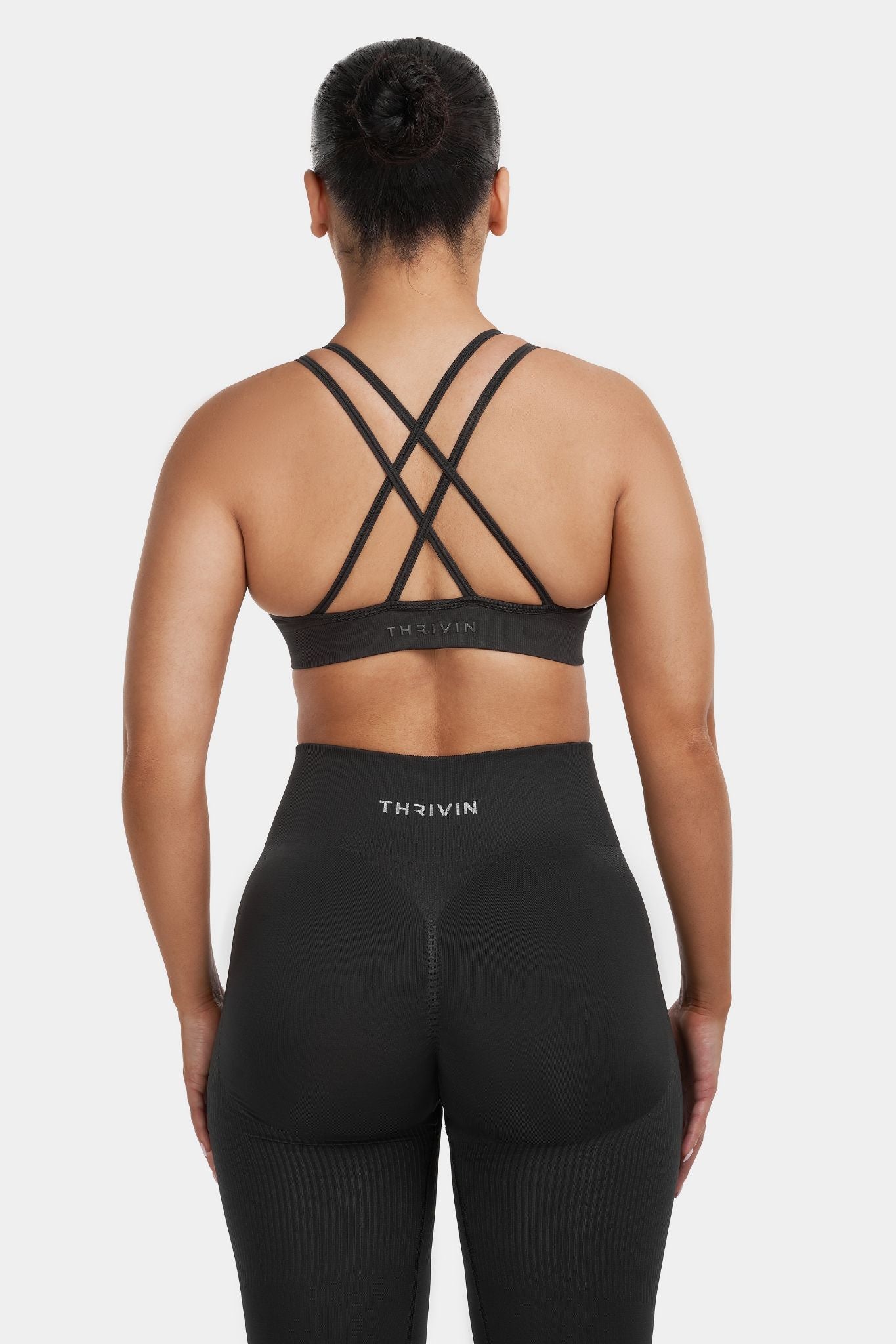 V-Neck Sculpt Seamless Bra | Charcoal Grey