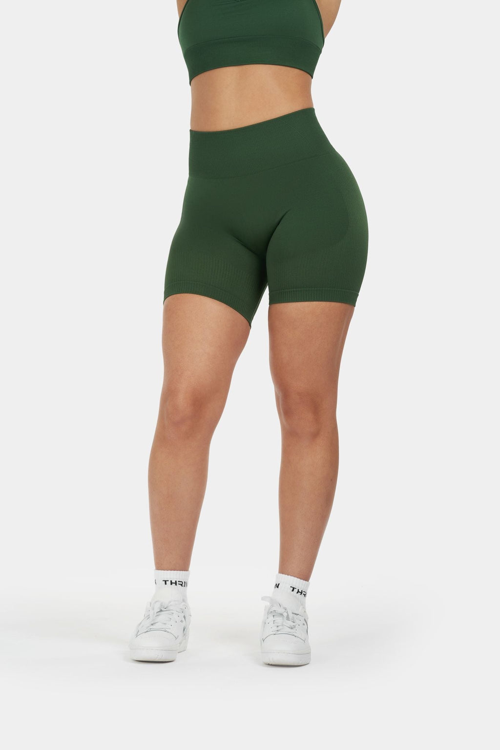 Seamless Sculpt Ribbed Contour Shorts | Palm Green