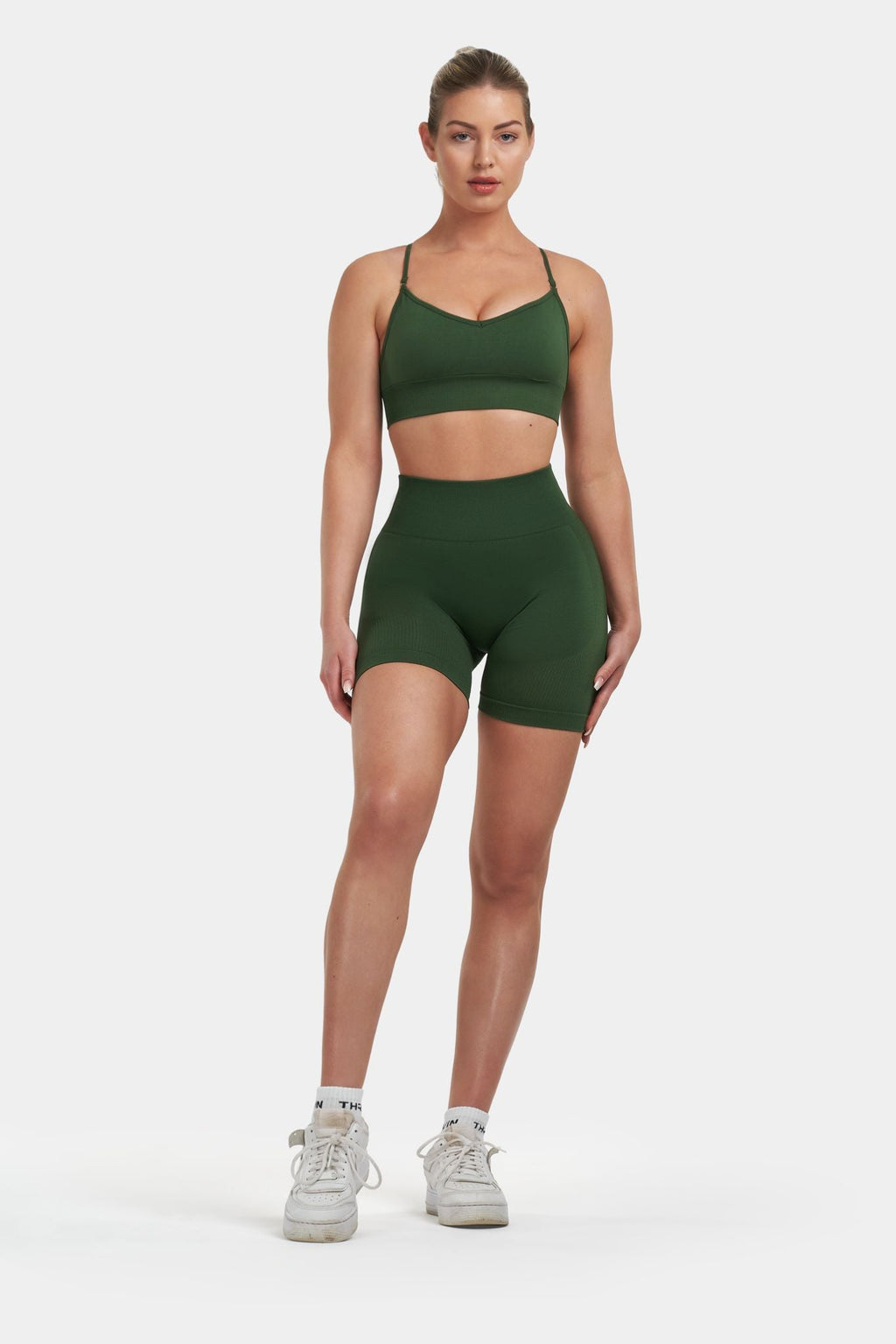 Seamless Sculpt Ribbed Contour Shorts | Palm Green