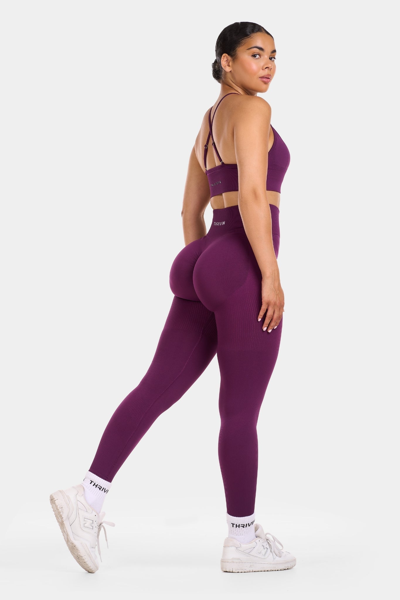 SculptV2 Ribbed Contour Leggings - Plum Leggings