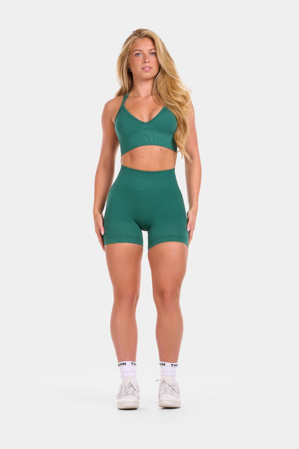 Seamless Sculpt Ribbed Contour Shorts | Emerald Green