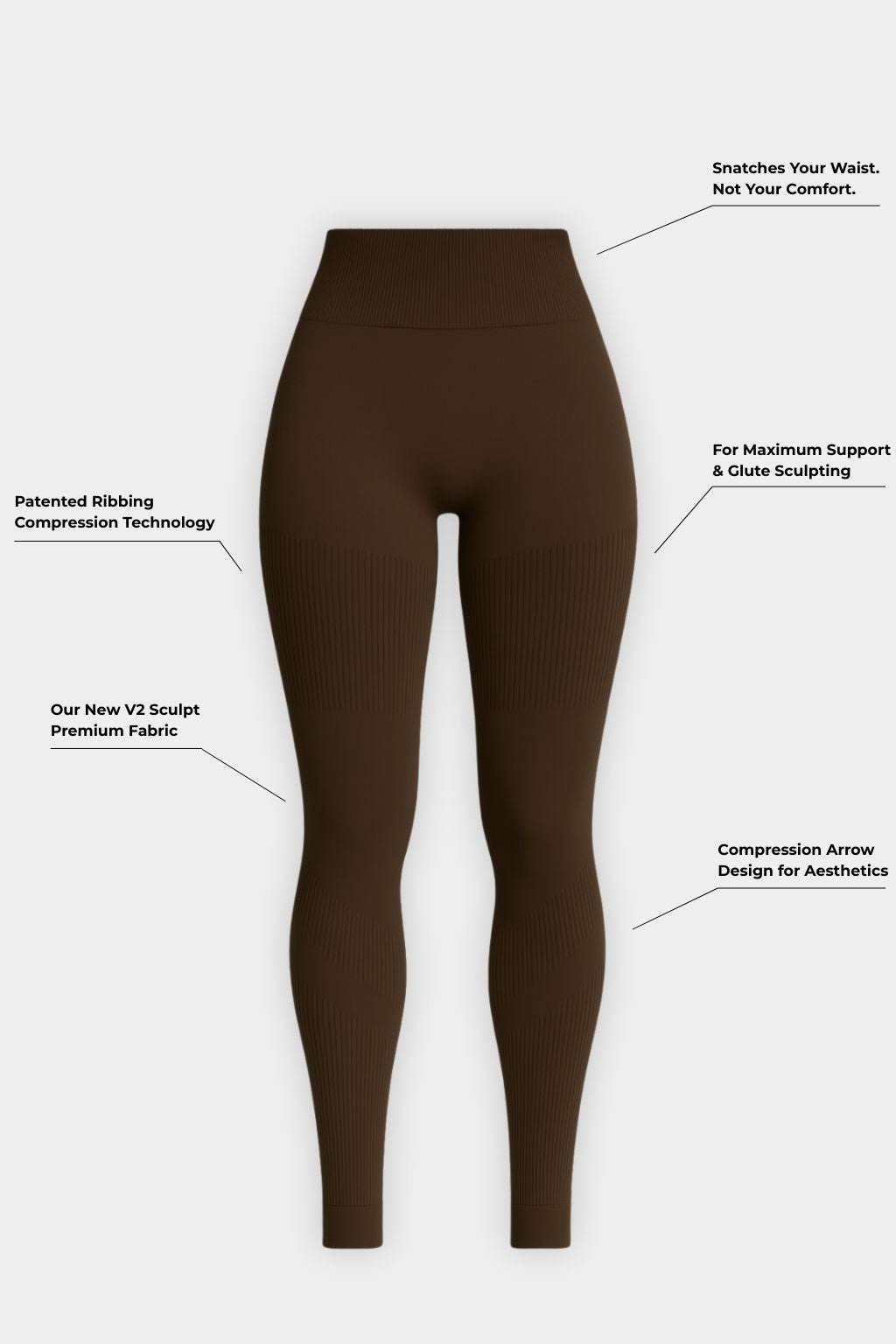 SculptV2 Ribbed Contour Leggings - Bourbon Brown