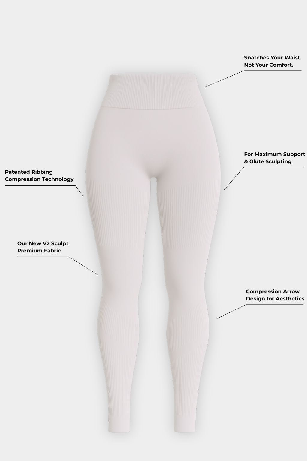 SculptV2 Ribbed Contour Legging - Stone Grey