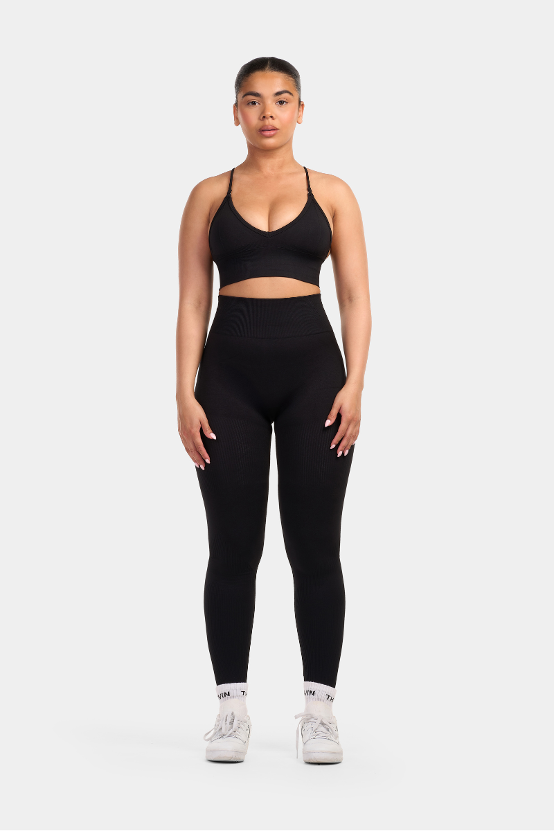Multi-Way Sculpt Seamless Top | Pure Black