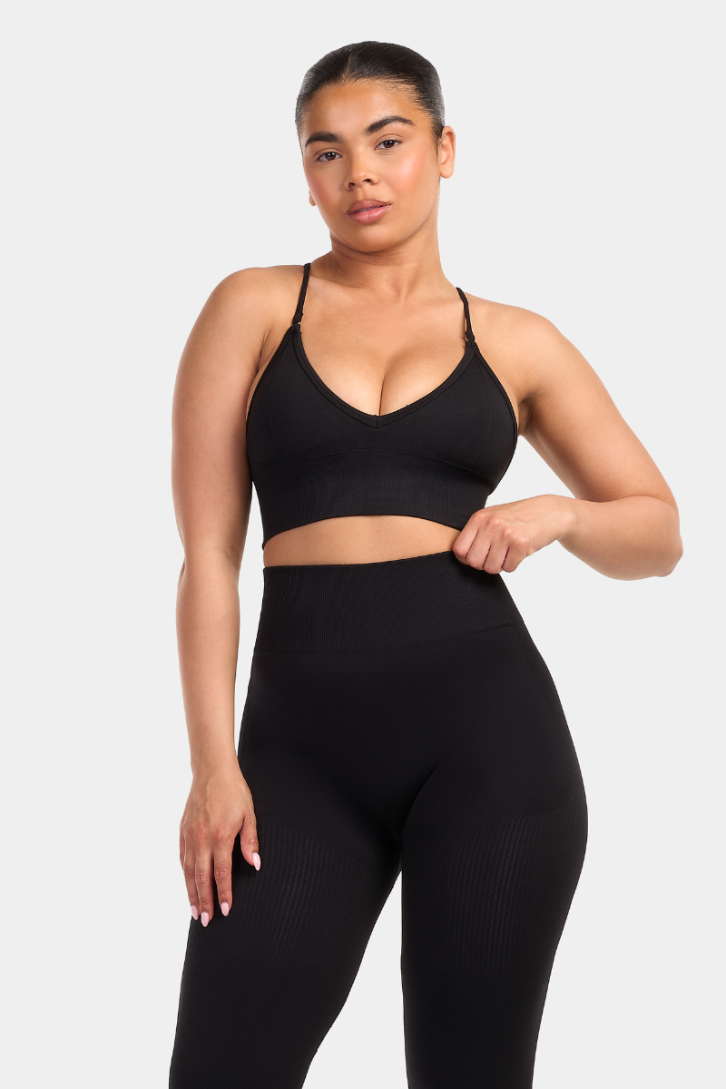 Multi-Way Sculpt Seamless Top | Pure Black