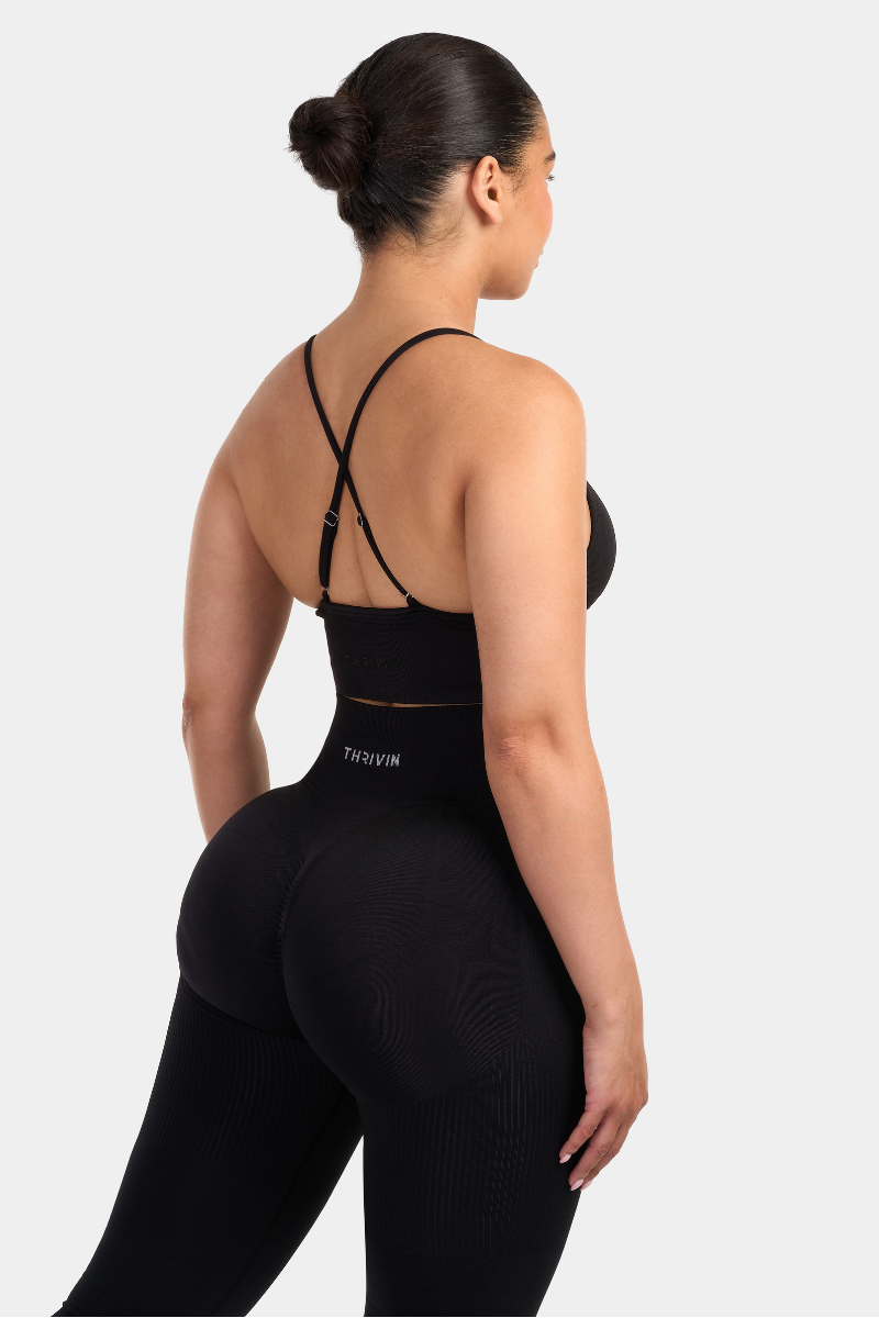 Multi-Way Sculpt Seamless Top | Pure Black