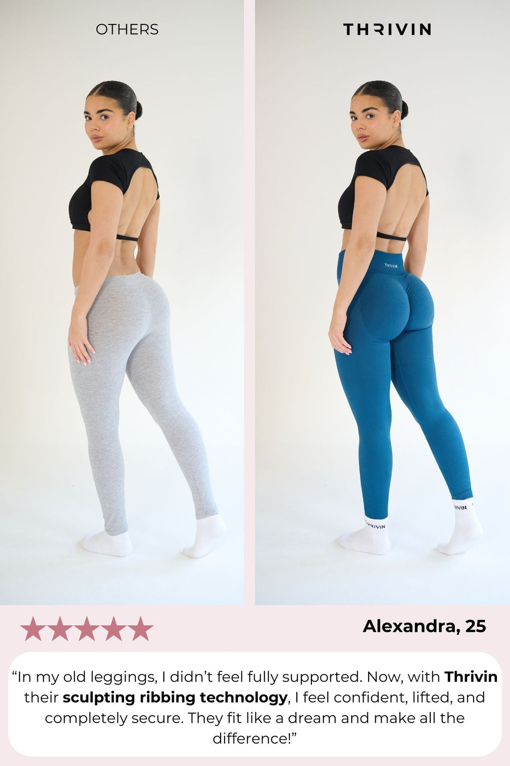 Seamless Sculpt Ribbed Contour Leggings V1 | Pure Black