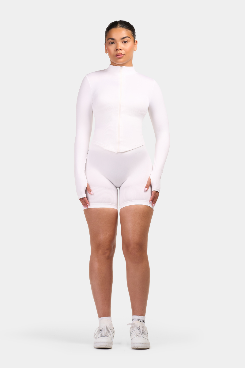 Seamless Sculpt Ribbed Contour Shorts | White